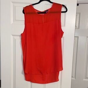 Vince Camuto Red Sleeveless Layered Chiffon Camisole